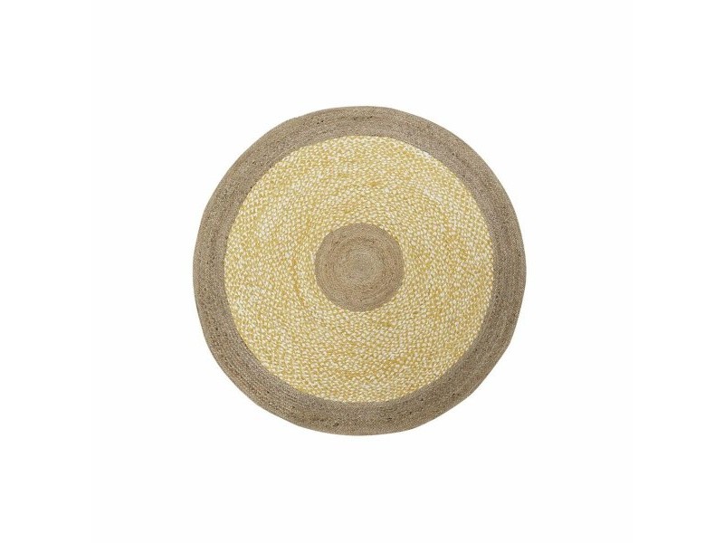 Килим DKD Home Decor Кафяв Бял Жълт (148 x 148 x 1 cm)
