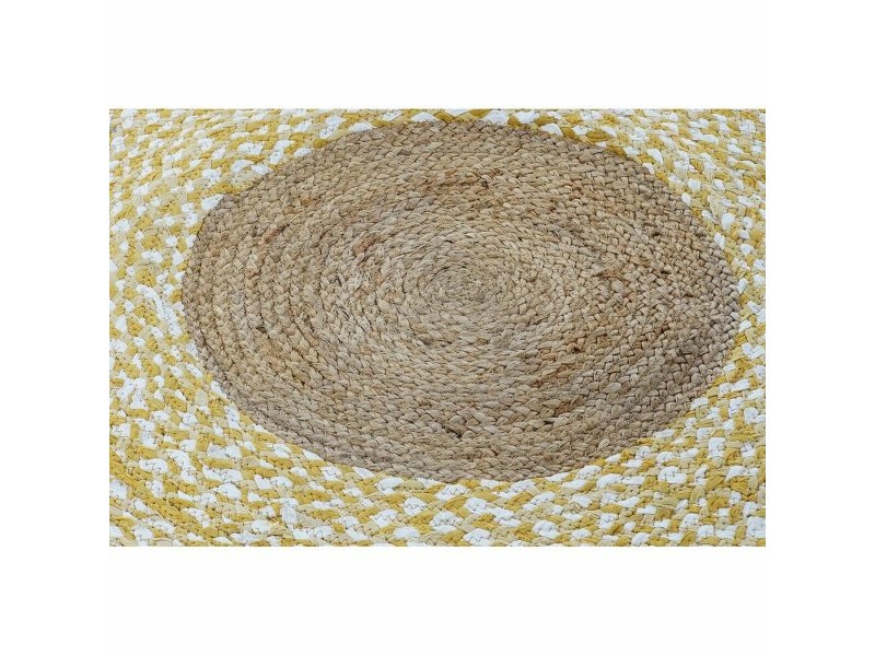 Килим DKD Home Decor Кафяв Бял Жълт (200 x 200 x 1 cm)