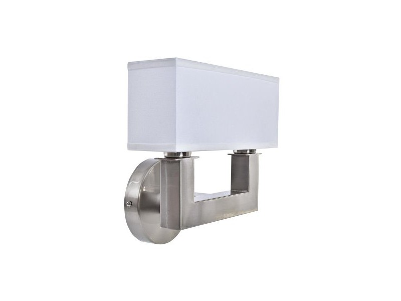 Стенна лампа DKD Home Decor Сребрист Метал полиестер Бял 220 V 40 W (25 x 14 x 24 cm)
