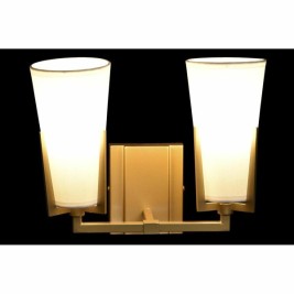 Стенна лампа DKD Home Decor Кристал Златен Метал полиестер Бял (30 x 18 x 23 cm)