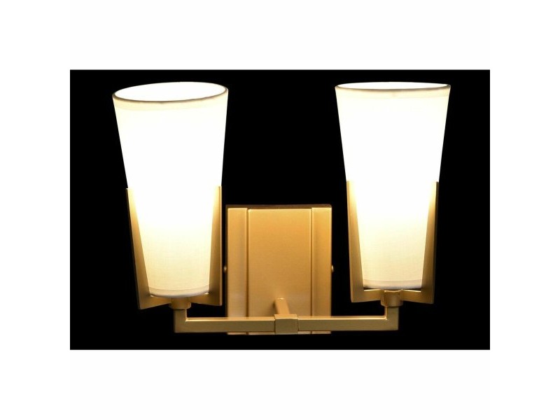 Стенна лампа DKD Home Decor Кристал Златен Метал полиестер Бял (30 x 18 x 23 cm)