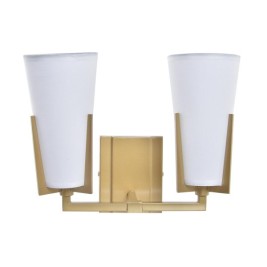 Стенна лампа DKD Home Decor Кристал Златен Метал полиестер Бял (30 x 18 x 23 cm)
