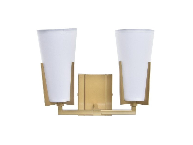 Стенна лампа DKD Home Decor Кристал Златен Метал полиестер Бял (30 x 18 x 23 cm)