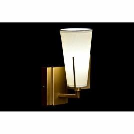 Стенна лампа DKD Home Decor 25W Златен Метал полиестер Бял 220 V (12 x 14 x 25 cm)