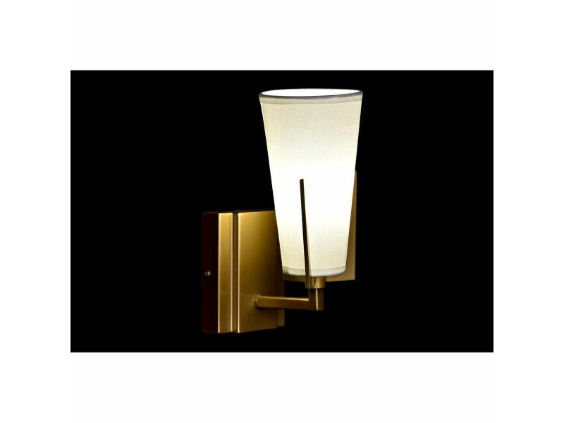 Стенна лампа DKD Home Decor 25W Златен Метал полиестер Бял 220 V (12 x 14 x 25 cm)