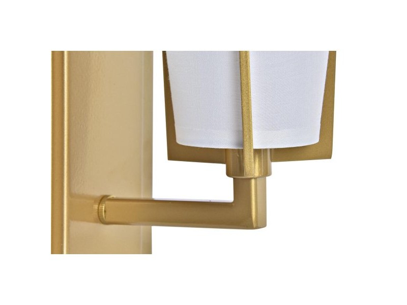 Стенна лампа DKD Home Decor 25W Златен Метал полиестер Бял 220 V (12 x 14 x 25 cm)