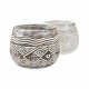 Саксия DKD Home Decor Кафяв Бял (2 броя) (22 x 22 x 16 cm)
