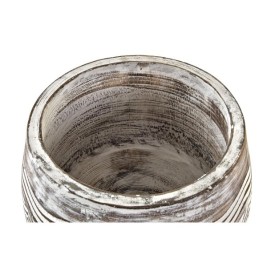 Саксия DKD Home Decor Кафяв Бял (2 броя) (22 x 22 x 16 cm)