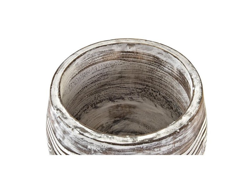 Саксия DKD Home Decor Кафяв Бял (2 броя) (22 x 22 x 16 cm)