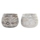 Саксия DKD Home Decor Кафяв Бял (2 броя) (22 x 22 x 16 cm)