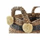 Игра на Кошници DKD Home Decor Естествено влакно 31 x 31 x 33 cm Колониален