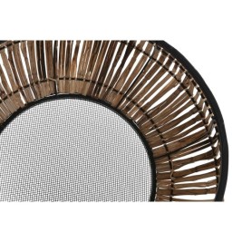 Комплект Саксии за цветя DKD Home Decor Черен Естествен Метал Pатан Квадратек Bali 50 x 50 x 25,4 cm (2 броя)