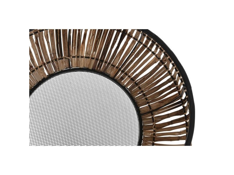 Комплект Саксии за цветя DKD Home Decor Черен Естествен Метал Pатан Квадратек Bali 50 x 50 x 25,4 cm (2 броя)
