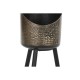 Комплект Саксии за цветя DKD Home Decor Черен Мед Метал Vintage 26 x 26 x 70 cm