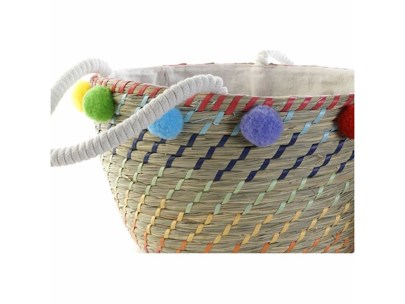 Игра на Кошници DKD Home Decor Помпони Boho 57 x 45 x 42,5 cm