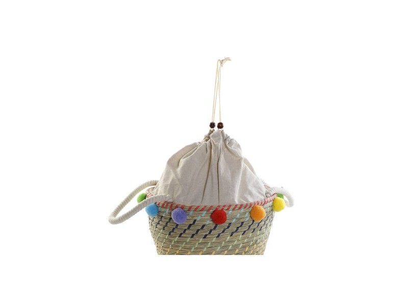 Игра на Кошници DKD Home Decor Помпони Boho 57 x 45 x 42,5 cm