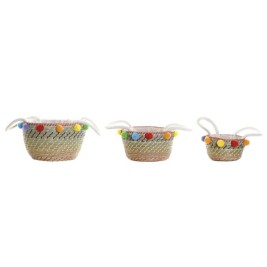 Игра на Кошници DKD Home Decor Помпони Boho 57 x 45 x 42,5 cm