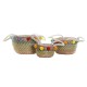 Игра на Кошници DKD Home Decor Помпони Boho 57 x 45 x 42,5 cm