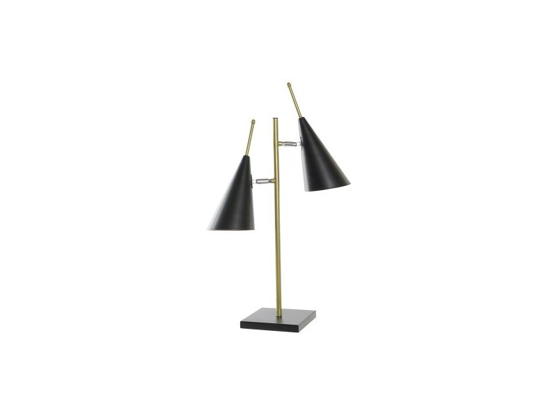 Настолна лампа DKD Home Decor Черен Златен Метал 25 W 220 V 38 x 16 x 64 cm