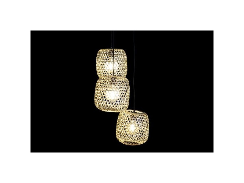 Полилей DKD Home Decor 43 x 43 x 100 cm Черен Кафяв Бамбук 50 W