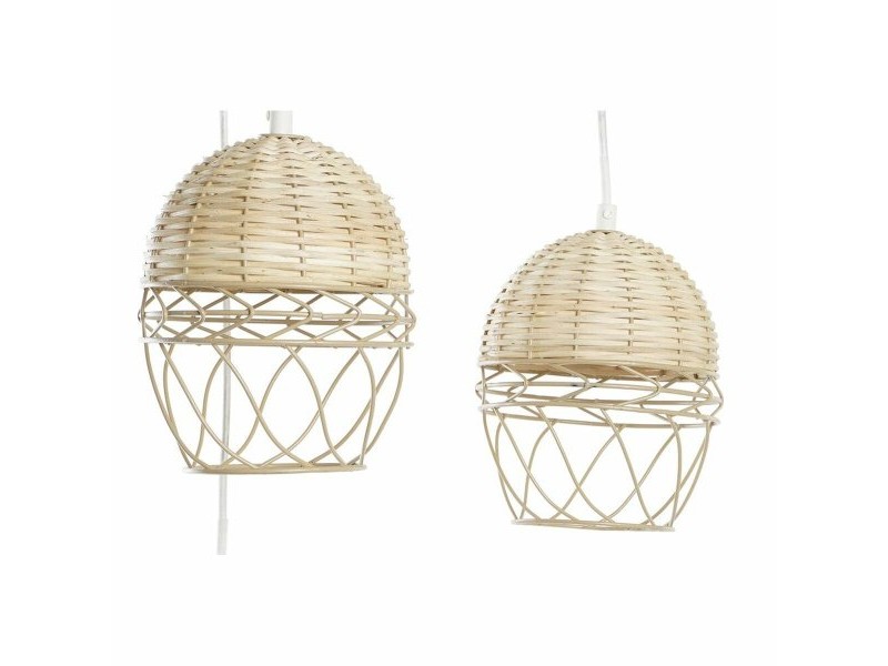 Полилей DKD Home Decor Бял Светло кафяв 220 V 50 W (38 x 38 x 75 cm)