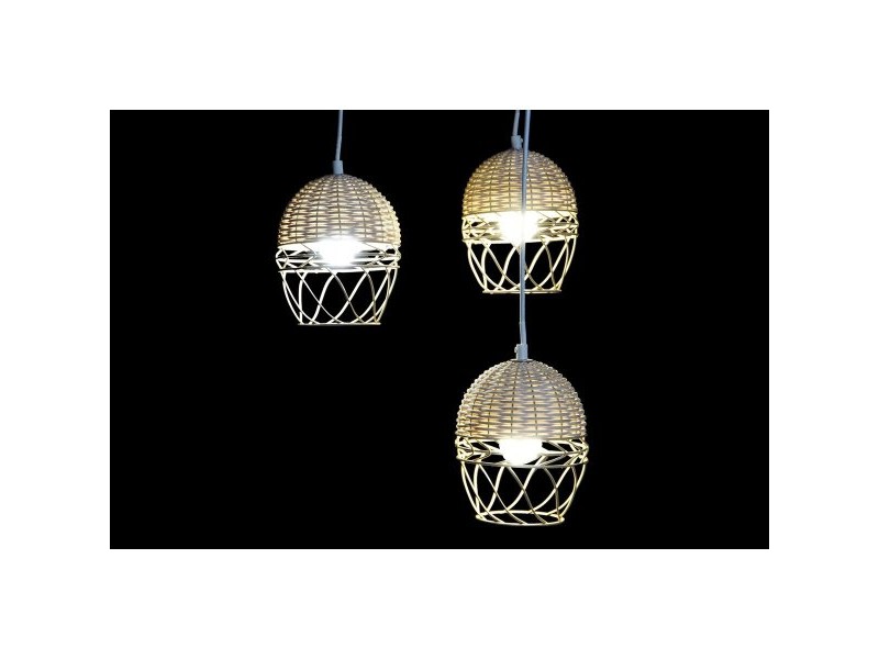 Полилей DKD Home Decor Бял Светло кафяв 220 V 50 W (38 x 38 x 75 cm)