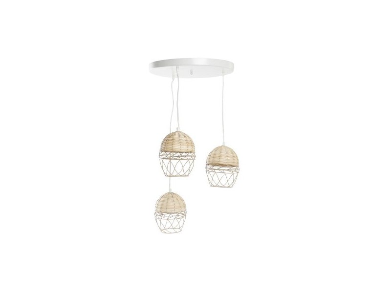 Полилей DKD Home Decor Бял Светло кафяв 220 V 50 W (38 x 38 x 75 cm)