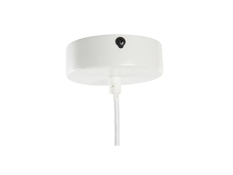 Полилей DKD Home Decor Метал Бял Светло кафяв Pатан 50 W (30 x 30 x 38 cm)