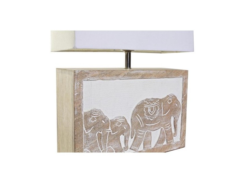 Настолна лампа DKD Home Decor Бял Кафяв Дърво манго 50 W 220 V 33 x 12 x 41 cm