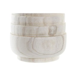Саксия DKD Home Decor Кафяв Естествен Квадратек Boho 17 x 17 x 16 cm