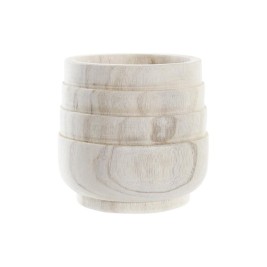 Саксия DKD Home Decor Кафяв Естествен Квадратек Boho 17 x 17 x 16 cm