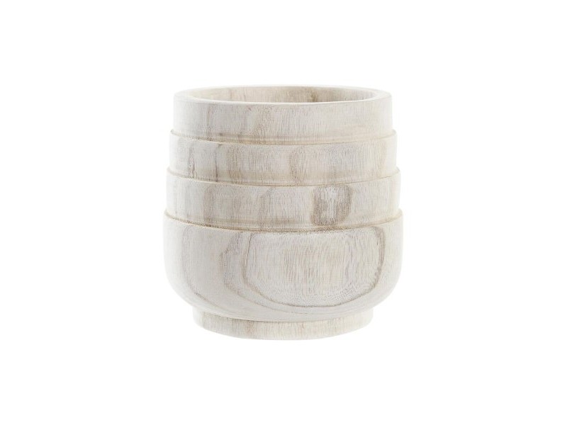 Саксия DKD Home Decor Кафяв Естествен Квадратек Boho 17 x 17 x 16 cm