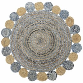 Килим DKD Home Decor Син Многоцветен Индианец (200 x 200 x 1 cm)