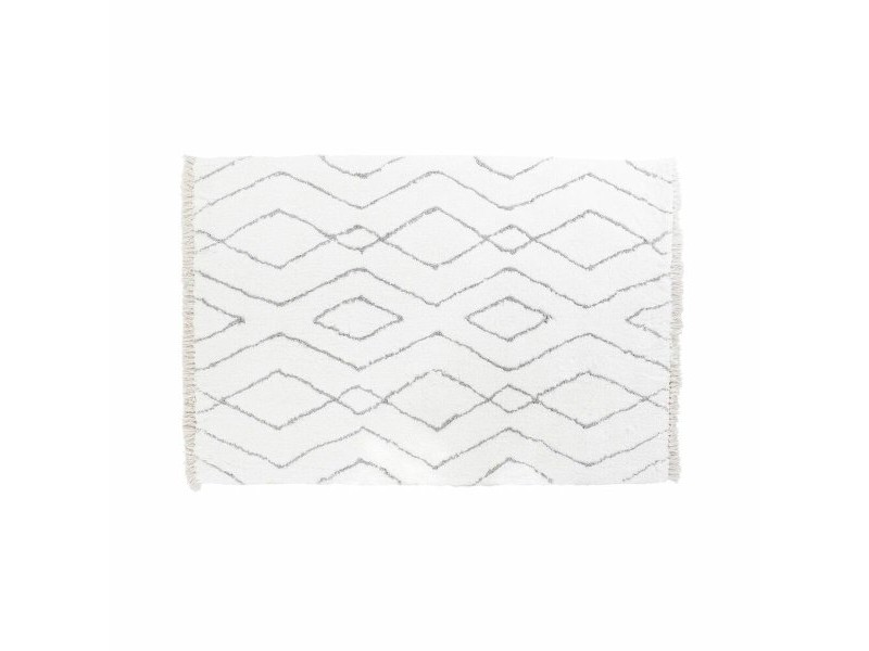 Килим DKD Home Decor Бял Сив Ромб Scandi Ø 9,4 cm 120 x 180 x 3 cm