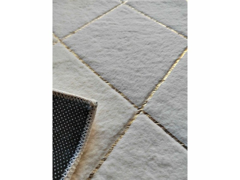 Килим DKD Home Decor Бял Ромб Модерен (60 x 240 x 2,2 cm)