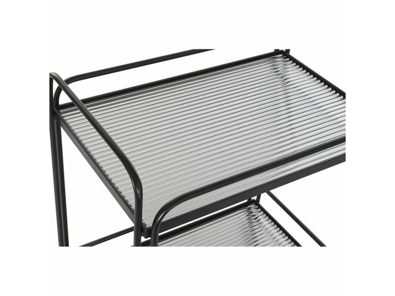 Serveerimislaud DKD Home Decor Черен Метал Кристал 60,5 x 40,5 x 75,5 cm