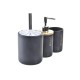 Комплект за Баня DKD Home Decor Черен Естествен Бамбук Dolomite 10,2 x 10,2 x 37,5 cm (3 Части)