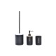 Комплект за Баня DKD Home Decor Черен Естествен Бамбук Dolomite 10,2 x 10,2 x 37,5 cm (3 Части)