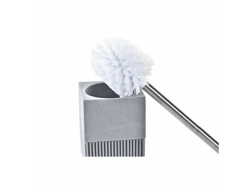 Четка за Баня DKD Home Decor Scandi Сребрист Сив Неръждаема стомана Алуминий Смола (9,5 x 9,5 x 37 cm)