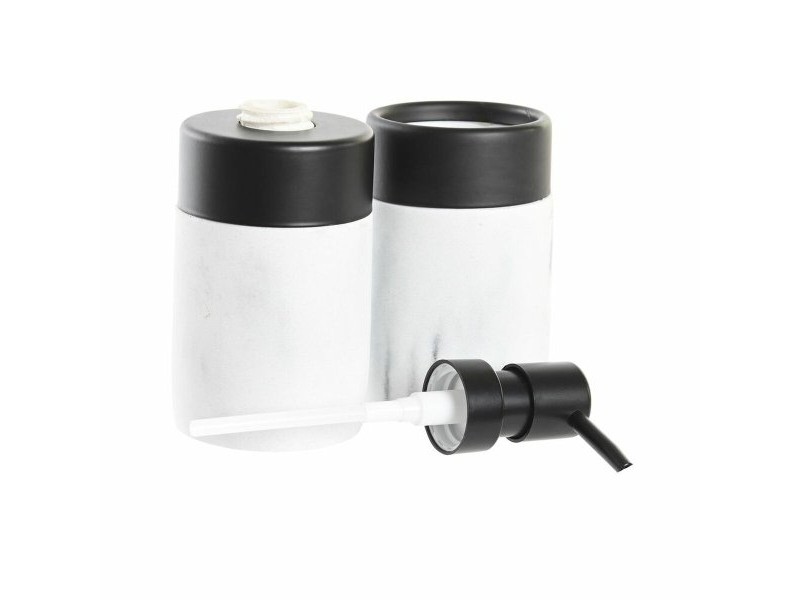 Комплект за Баня DKD Home Decor Бял Черен Бял/Черен Метал Смола Модерен 7,2 x 7,2 x 16,4 cm