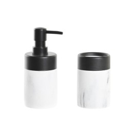 Комплект за Баня DKD Home Decor Бял Черен Бял/Черен Метал Смола Модерен 7,2 x 7,2 x 16,4 cm