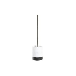 Четка за Баня DKD Home Decor Бял Черен Смола Неръждаема стомана Мрамор Модерен 10 x 10 x 37,4 cm