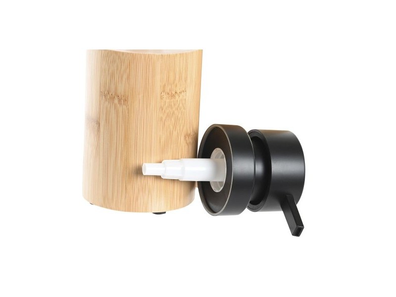 Дозатор за Сапун DKD Home Decor Черен Естествен Бамбук полипропилен Loft 8 x 8 x 16 cm