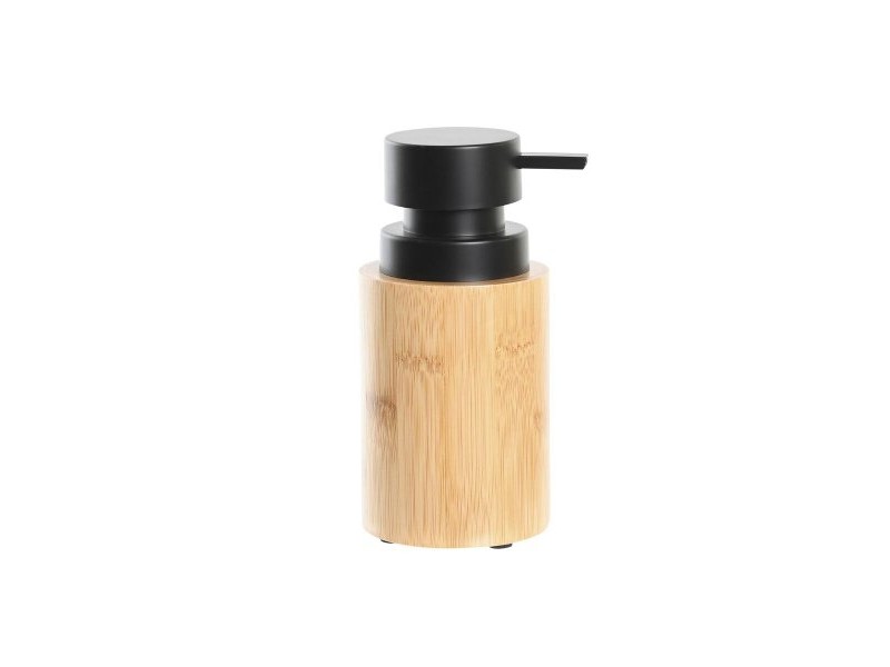 Дозатор за Сапун DKD Home Decor Черен Естествен Бамбук полипропилен Loft 8 x 8 x 16 cm