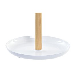 Огледало DKD Home Decor Бял Естествен Бамбук Алуминий полистирен 17 x 17 x 31 cm