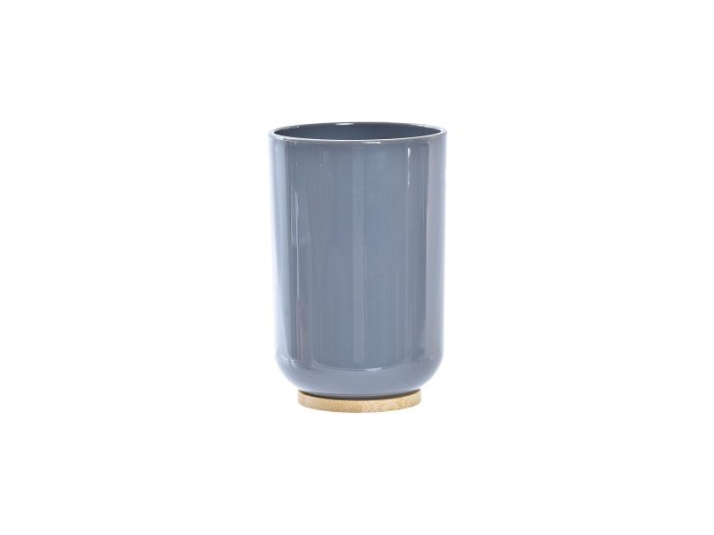 Комплект за Баня DKD Home Decor Естествен Сив Оранжев Корал Алуминий Бамбук PS Модерен (9 x 7 x 16 cm) (2 броя) (7 x 7 x 16 cm)