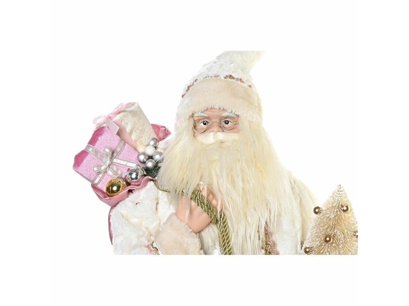 Декоративна фигурка DKD Home Decor Дядо Коледа Коледа Сив Розов PVC Дървен 32 x 20 x 60 cm