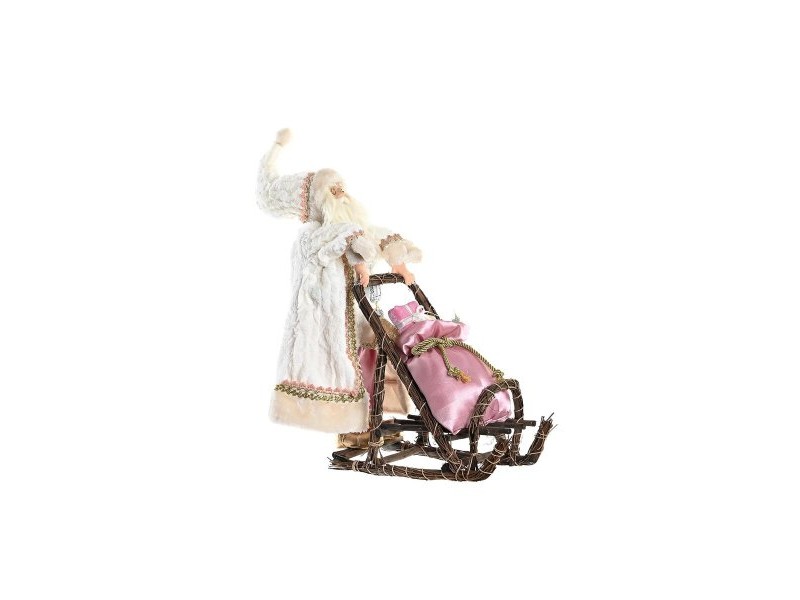 Декоративна фигурка DKD Home Decor Дядо Коледа Коледа Сив Розов Дървен 42 x 22 x 50 cm