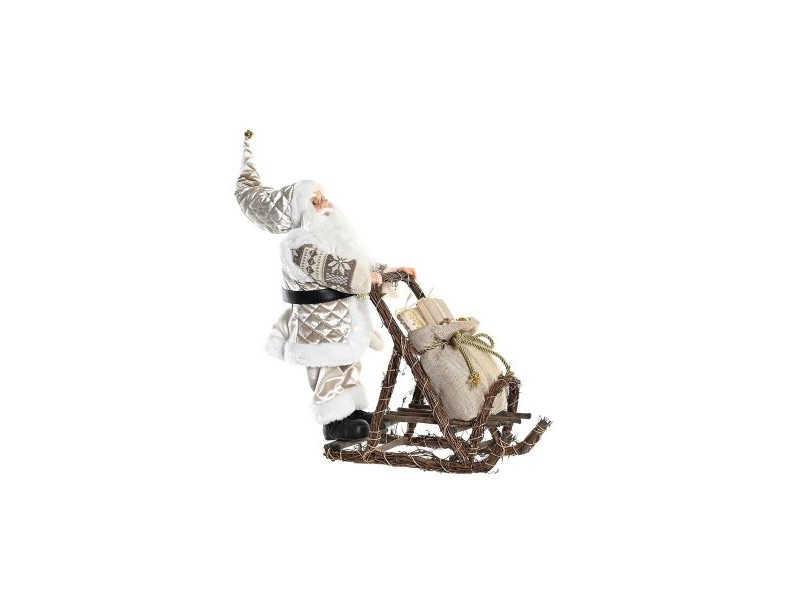 Декоративна фигурка DKD Home Decor Дядо Коледа Коледа Сив Шампанско Дървен 42 x 22 x 48 cm