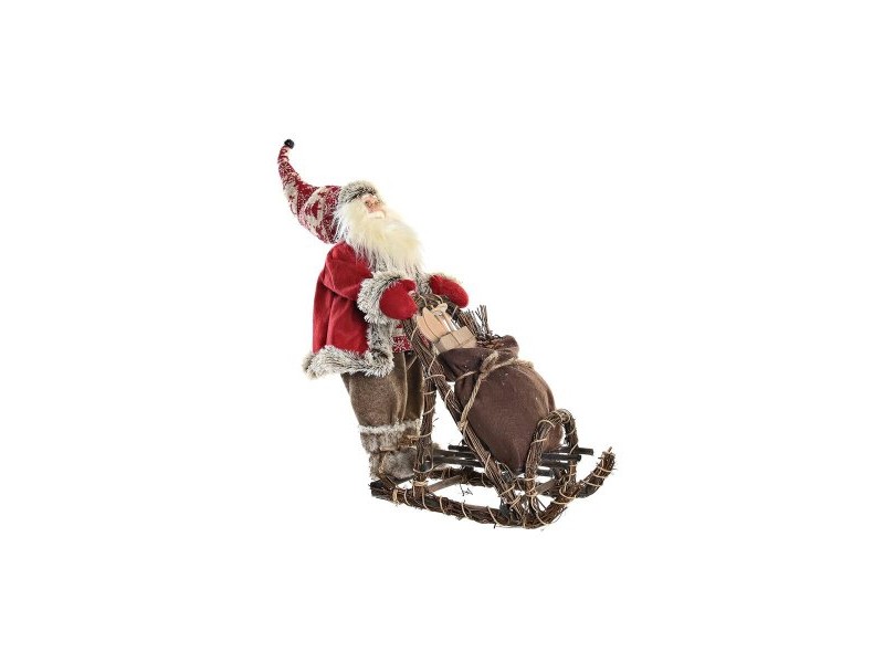 Декоративна фигурка DKD Home Decor Червен Сив Дървен Дядо Коледа 42 x 22 x 48 cm